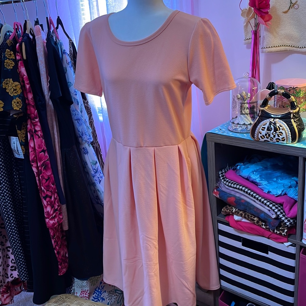 Pink Lularoe amelia sz xl dress with pockets